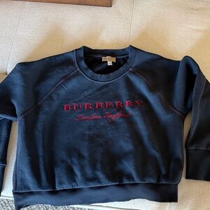 Authentic Burberry Navy Sweatshirt with Red Embroidery